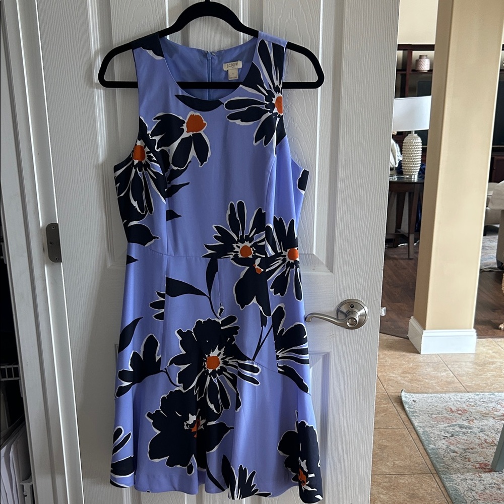 J. Crew Floral Mini Dress - Blue and Orange